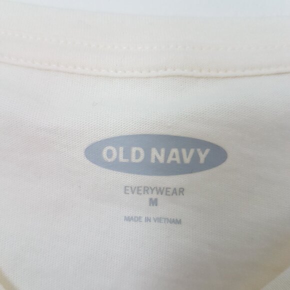 Old Navy Women Ivory Stripe Short Sleeve T-Shirt - Size M - NWT - Picture 3 of 5